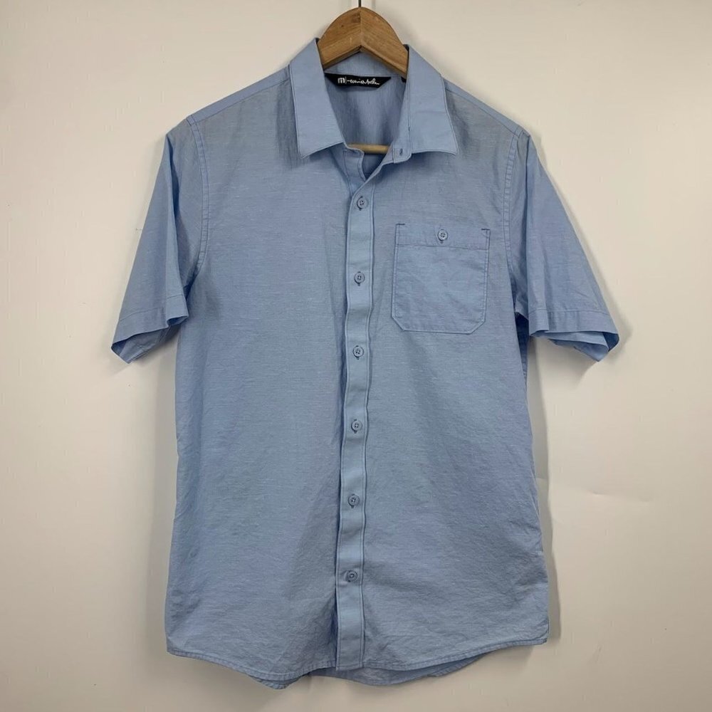 Travis Mathews Men's Cotton Button Up Pocket Short Sleeve Shirt Size S